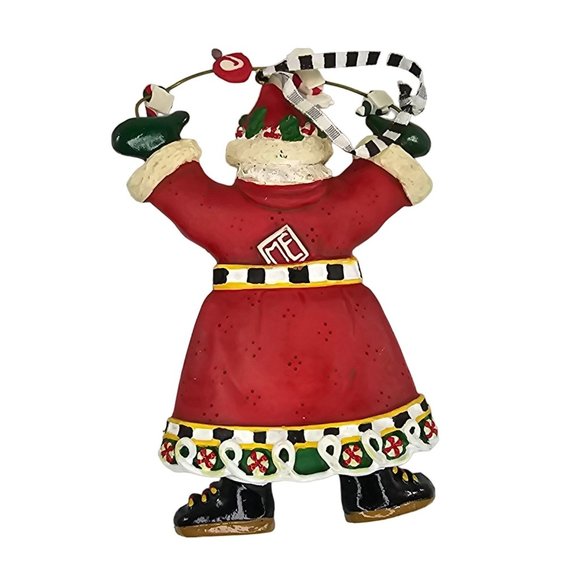 Mary Engelbreit Santa Claus Christmas Ornament Candy Cane - Picture 2 of 6